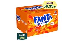 Fanta Zero Orange Läsk 33cl 6-p