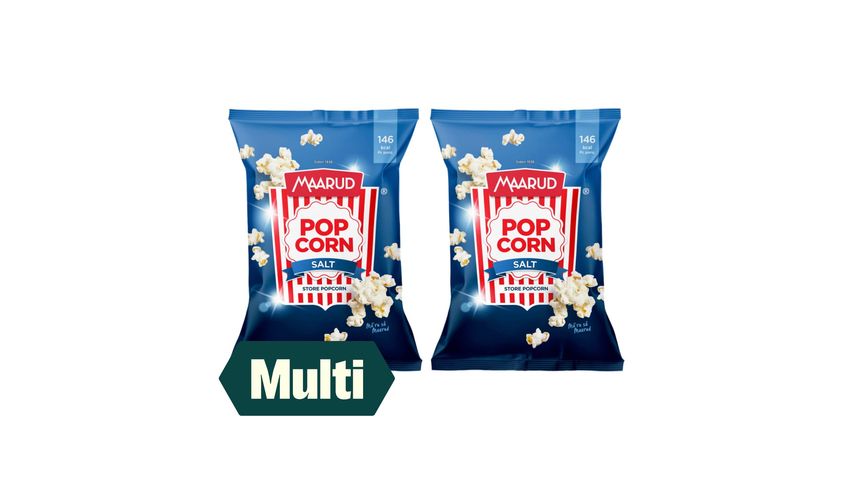2 x Maarud Popcorn Poppet Salt 75g