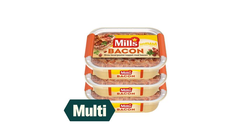 3 x Mills Ovnsbakt Leverpostei m/Bacon 185g