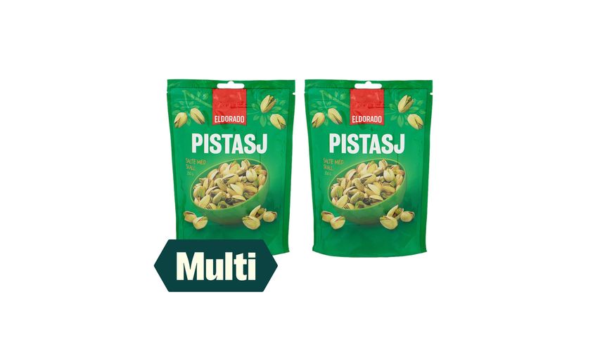 2 x Eldorado Salte Pistasjnøtter m/Skall 150g