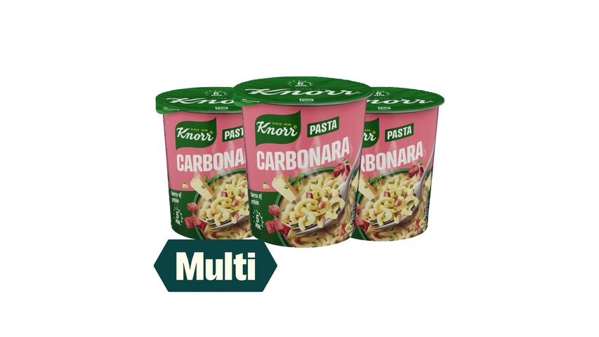 3 x Knorr Snack Pot Pasta Carbonara 63g
