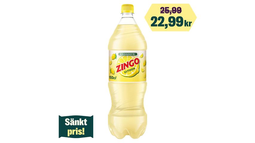 Zingo Kolsyrad Läsk Citron S-Fri 1500ml