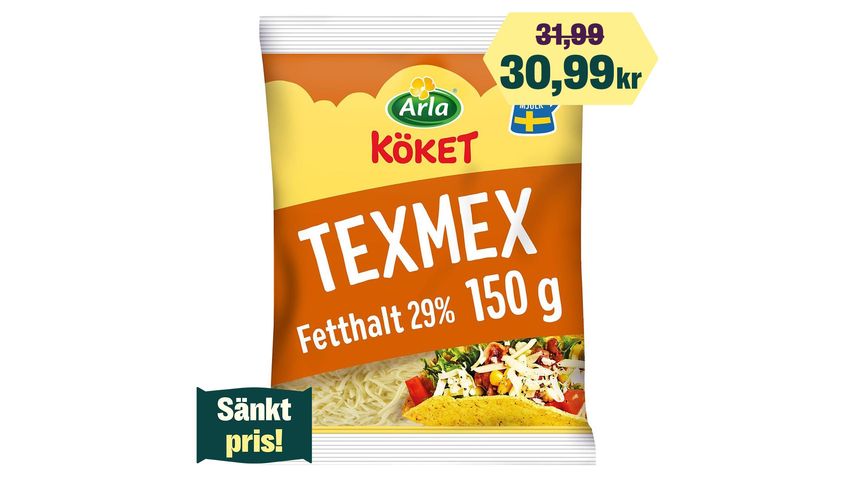 Arla Köket Grated Cheese Texmex 29% 150g