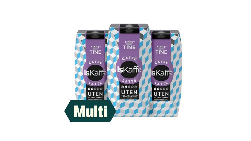 3 x IsKaffe Latte u/Tilsatt Sukker 330ml