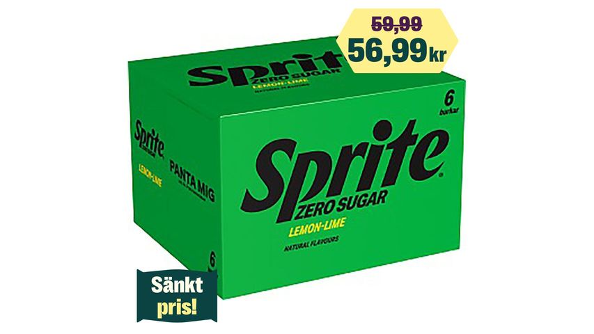 Sprite Zero Soda 33cl 6-p