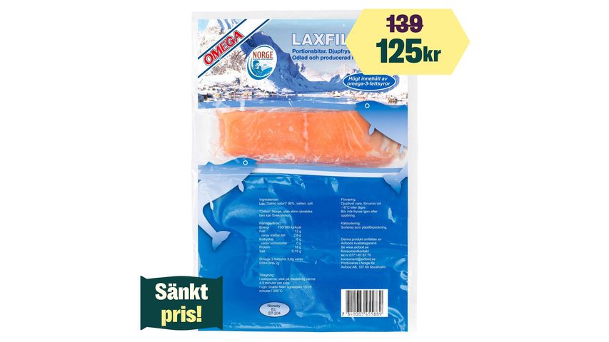 Omega Frozen Salmon Fillet 500