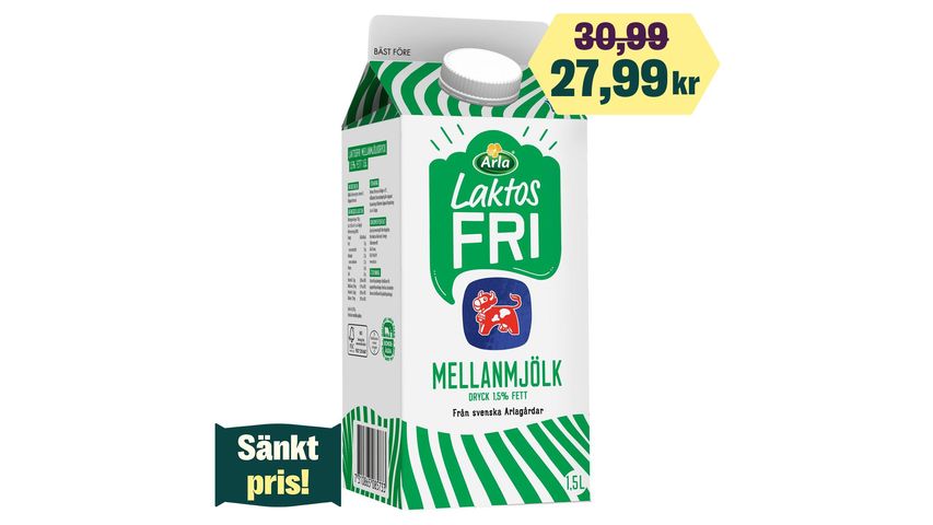 Arla Ko ® Laktosfri mellanmjölkdryck 1,5% 1,5 l