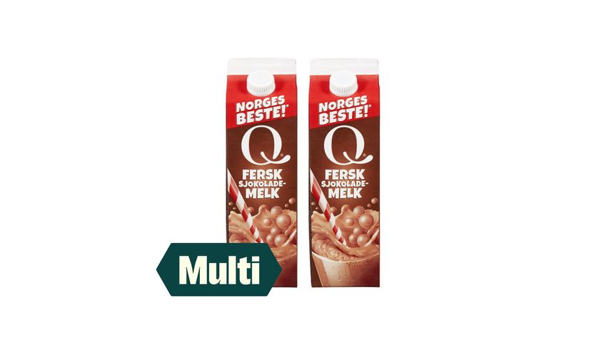 2 x Q Sjokolademelk 1l