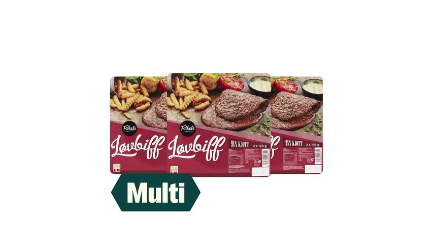 3 x Folkets Løvbiff 2 x 100g
