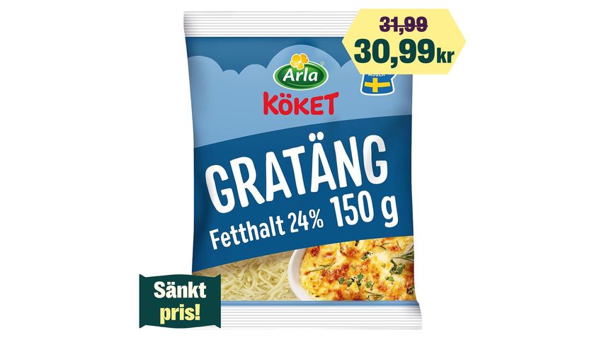 Arla Köket Riven Ost Gratäng 24% 150g