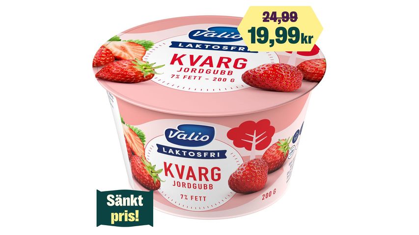 Valio Curd Strawberry Lactose Free 200g