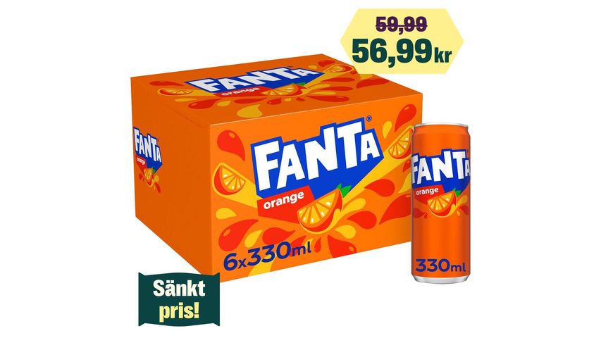 Fanta Soda Orange 33cl 6-p