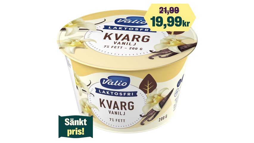 Valio Laktosfri Kvarg Vanilj 200g 