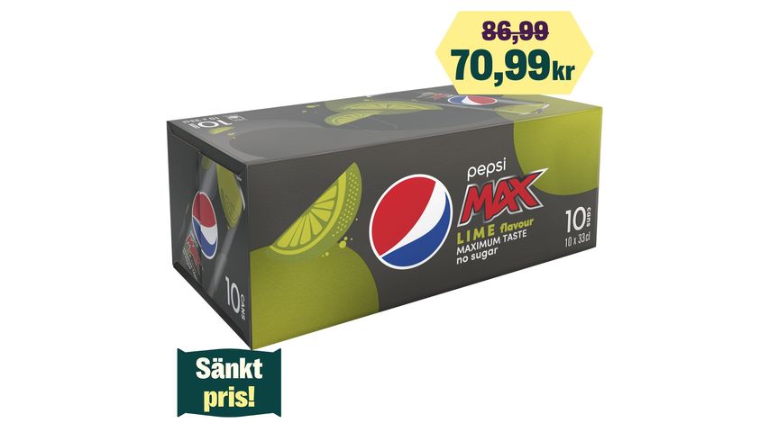 Pepsi Kolsyrad Läskedryck 330ml 10-p