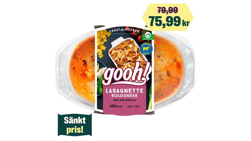 Gooh Lasagnette Bolognese Med Mozzarella 400g