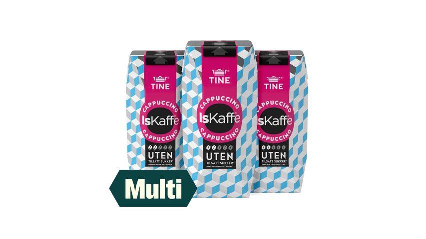 3 x IsKaffe Cappuccino u/Tilsatt Sukker 330ml