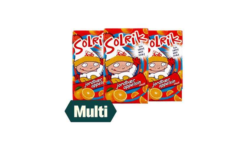 3 x Solrik Jordbær & Appelsin Lettere 250ml