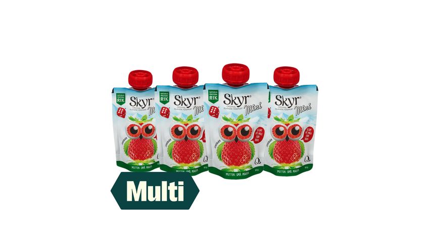 4 x Skyr Mini Jordbær Pose 90g