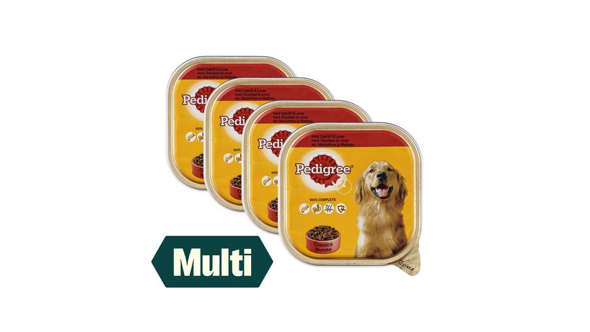 4 x Pedigree Classics Oksekjøtt & Lever 300g
