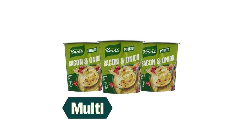 3 x Knorr Snack Pot Bacon & Løk 51g