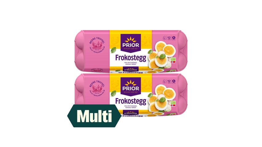 2 x Prior Frokostegg Frittgående L 12stk
