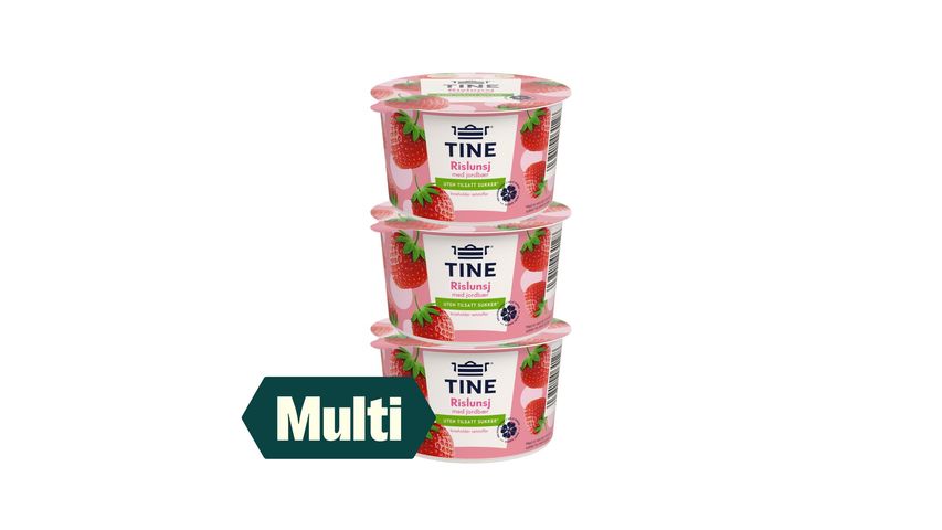 3 x TINE Rislunsj Jordbær UTEN 150g