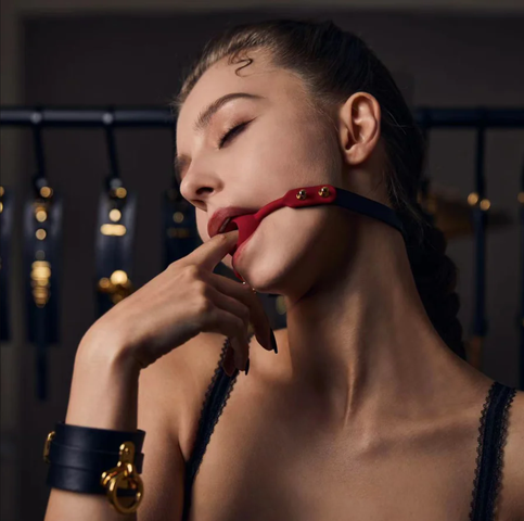 Upko Rose Ball Gag - Black Strap