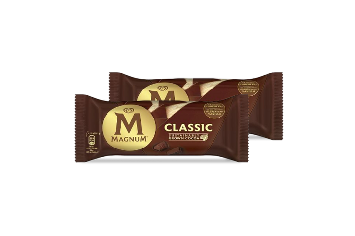 2x Magnum Classic vaníliás jégkrém tejcsokoládé bevonattal 110 ml