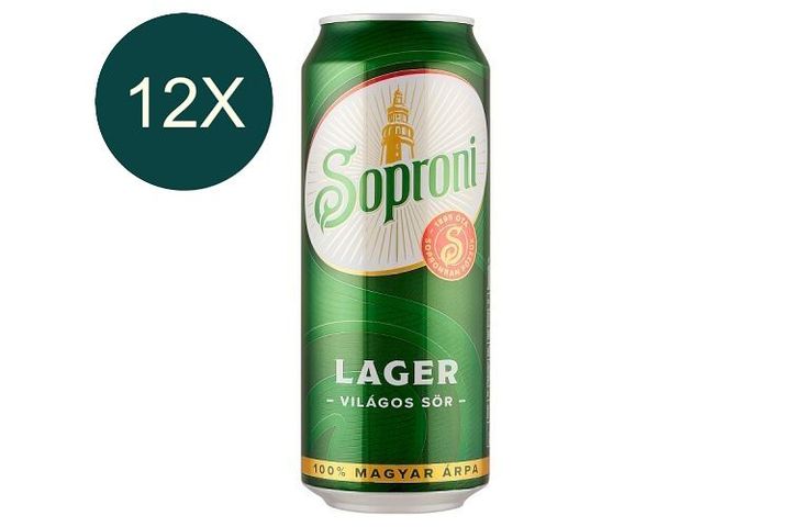 12x Soproni Classic Light Beer 4,5% 500 ml