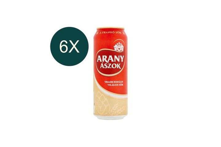 6x Arany Ászok tradicionális világos sör 4,3% 0,5 l