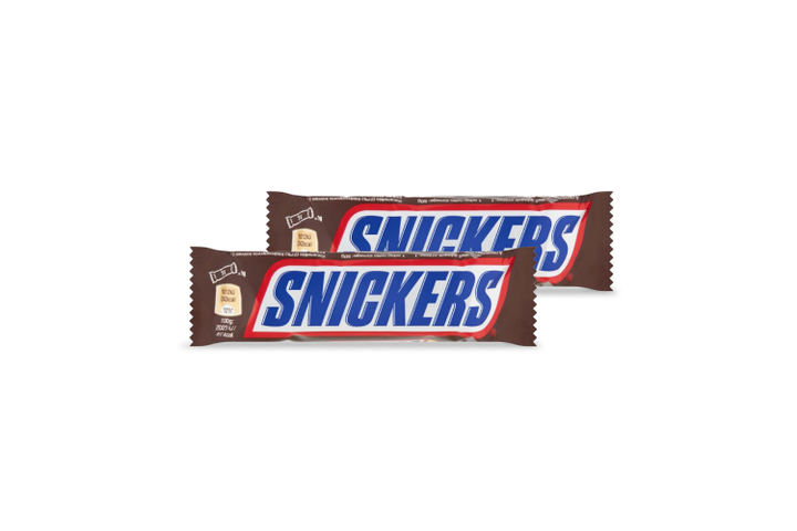 2x Snickers karamellás földimogyorós krémes szelet földimogyoró darabokkal tejcsokoládéba mártva 50 g