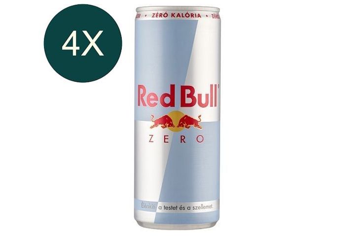 4x Red Bull Zero magas koffeintartalmú energiaital édesítőszerekkel 250 ml