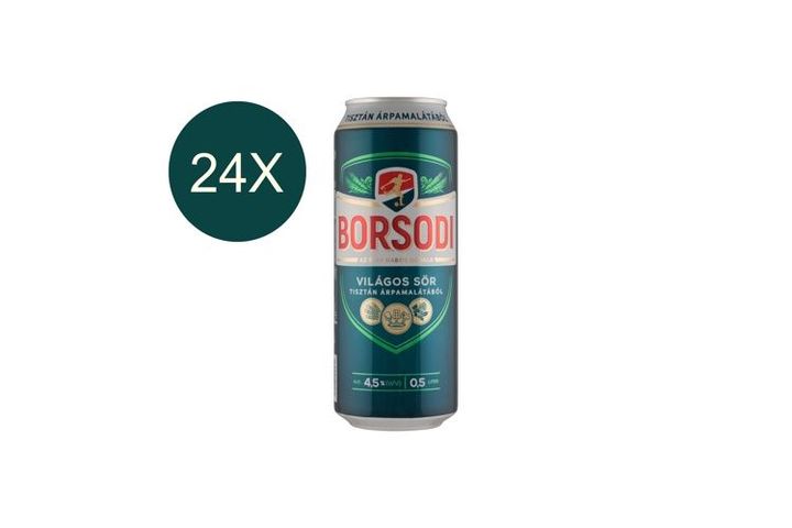 24x Borsodi világos sör 4,5% 0,5 l