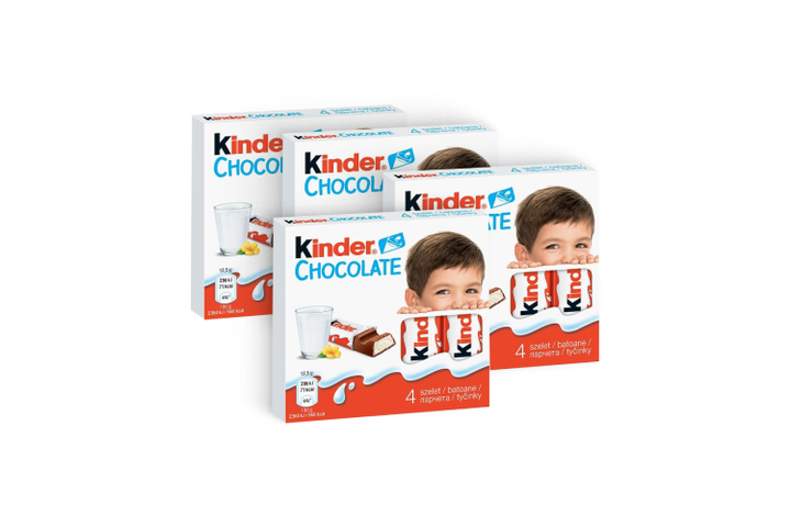 4x Kinder Milk Chocolate Filled with Milky Cream 4 pcs 50 g