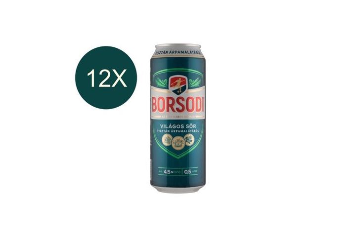 12x Borsodi világos sör 4,5% 0,5 l