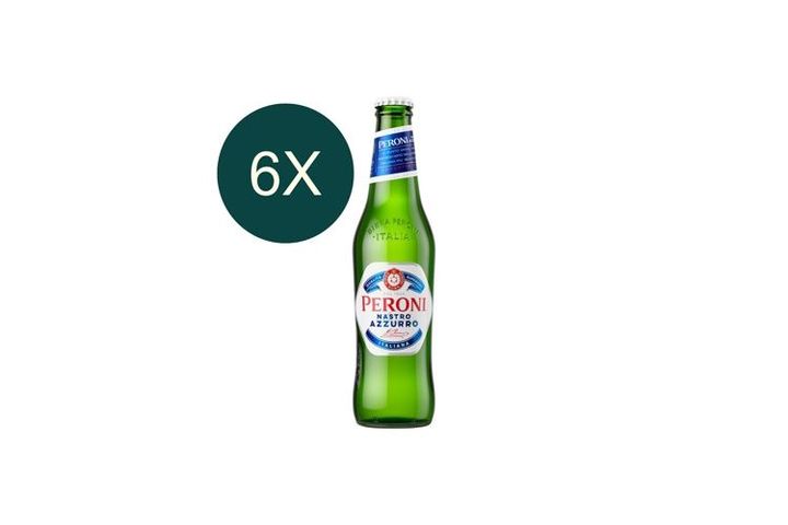 6x Peroni Nastro Azzurro Premium Lager Beer 5% 0,33 l