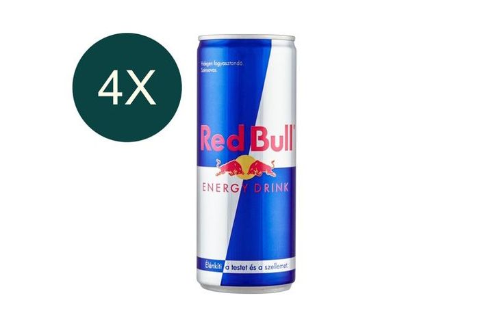 4x Red Bull magas koffeintartalmú szénsavas energiaital 250 ml 