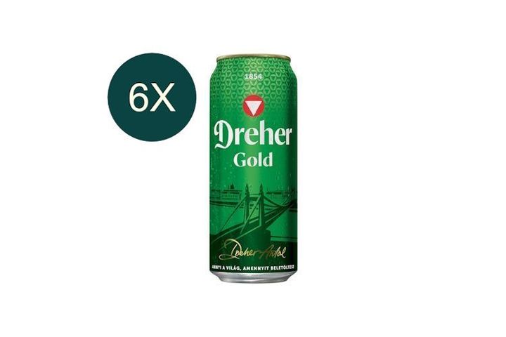 6x Dreher Gold Quality Lager Beer 5% 0,5 l