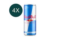 4x Red Bull Sugarfree Carbonated Energy Drink with High Caffeine Content and Sweeteners 250 ml