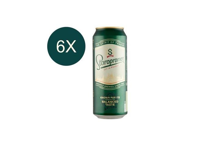 6x Staropramen minőségi világos sör 5% 0,5 l