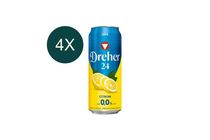 4x Dreher 24 Lemon Non-Alcoholic Light Beer and Lemon-Flavored Drink Mix 0,0% 0,5 l