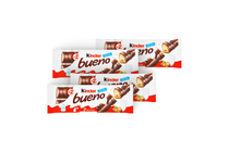 4x Kinder Bueno Milk Chocolate Coated Wafer Filled with Milky-Hazelnut Cream 2 x 21,5 g (43 g)