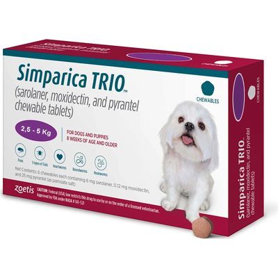 ZO Simparica Trio 6mg x 1 Tab Purple 2.5 - 5kg