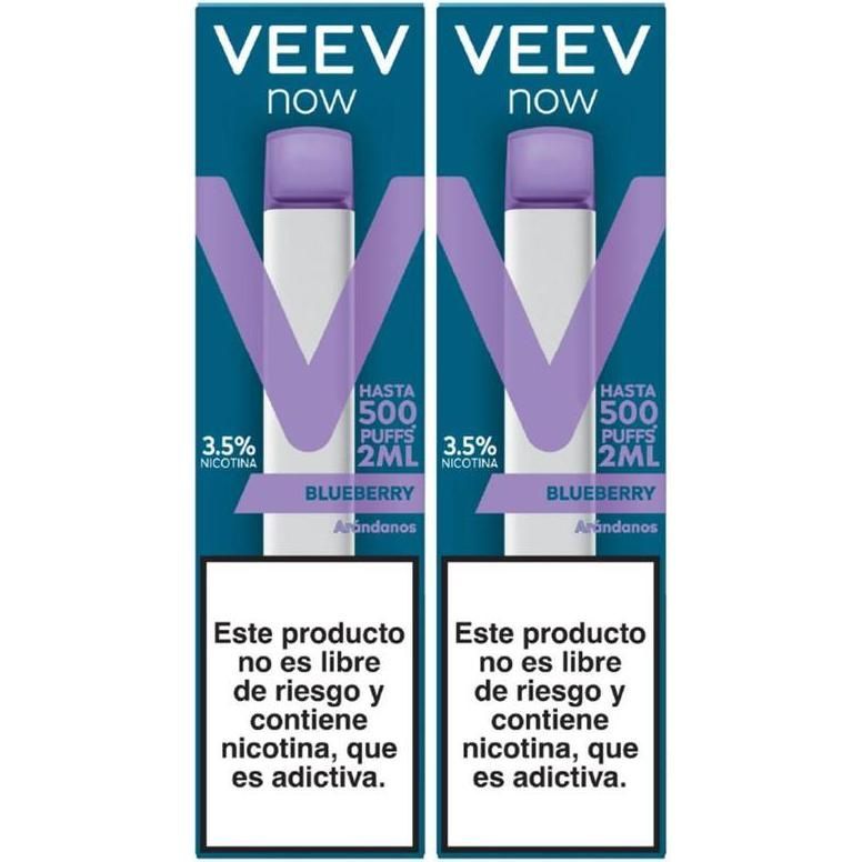 Vaporizador Veev Now Blueberry 500 Puffs 2 ml 2 Unidades