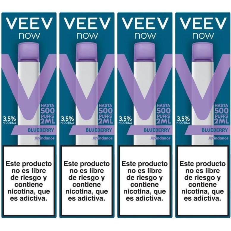 Vaporizador Veev Now Blueberry 500 Puffs 2 ml 4 Unidades