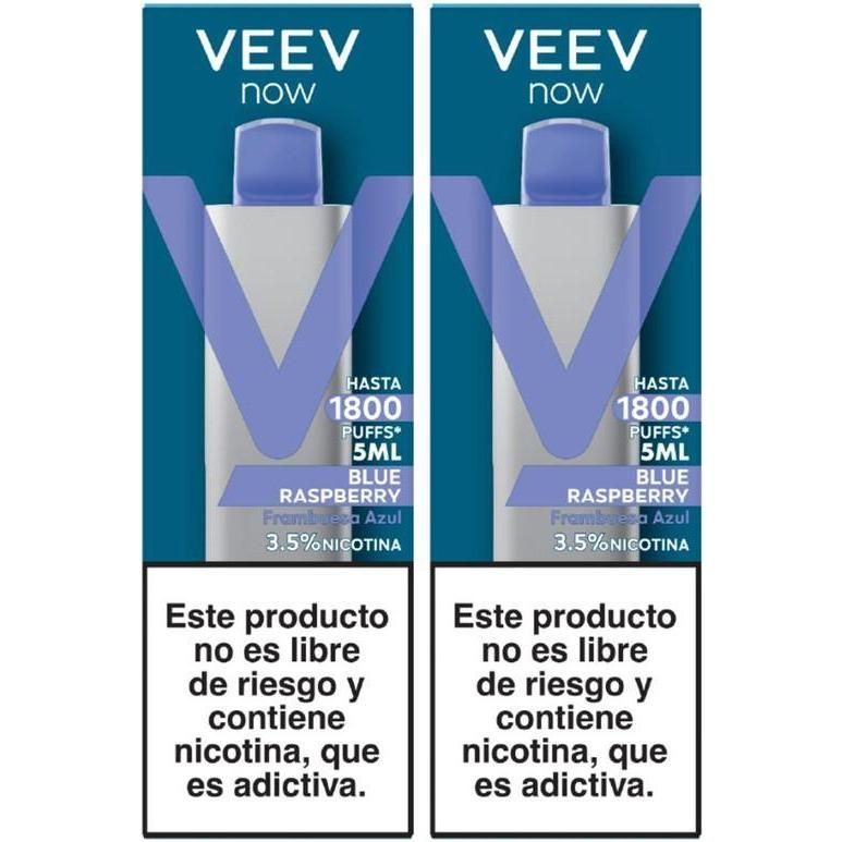 Vaporizador Veev Now Blue Raspberry 1800 Puffs 2 Unidades