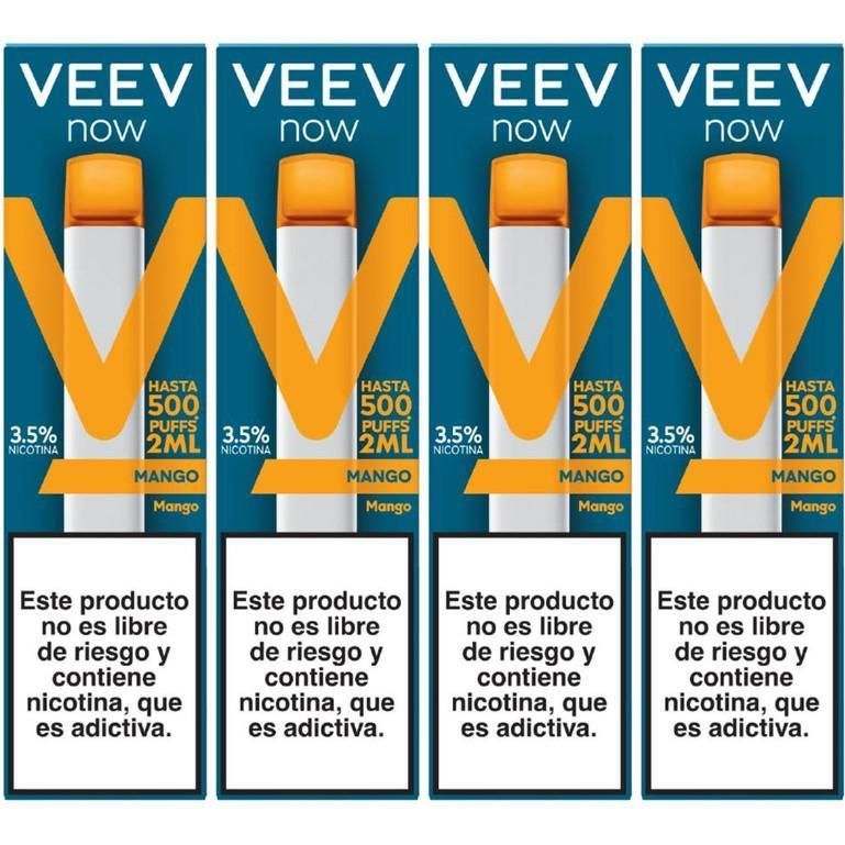 Vaporizador Veev Now Mango 500 Puffs 2 ml 4 Unidades