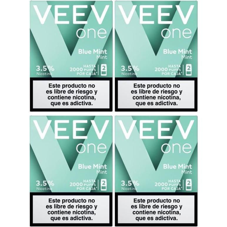Pod Veev One Blue Mint 2000 Puffs 3.5% Nicotina 4 Unidades
