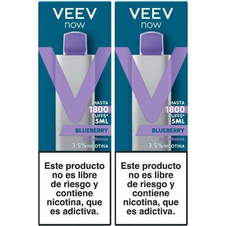 Vaporizador Veev Now Blueberry 1800 Puffs 2 Unidades