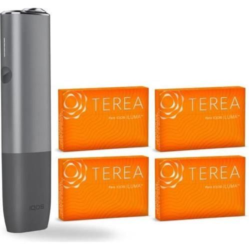 Kit Iqos Iluma One Pebble Grey + 4 Cajetillas Terea Amber 1 Unidad
